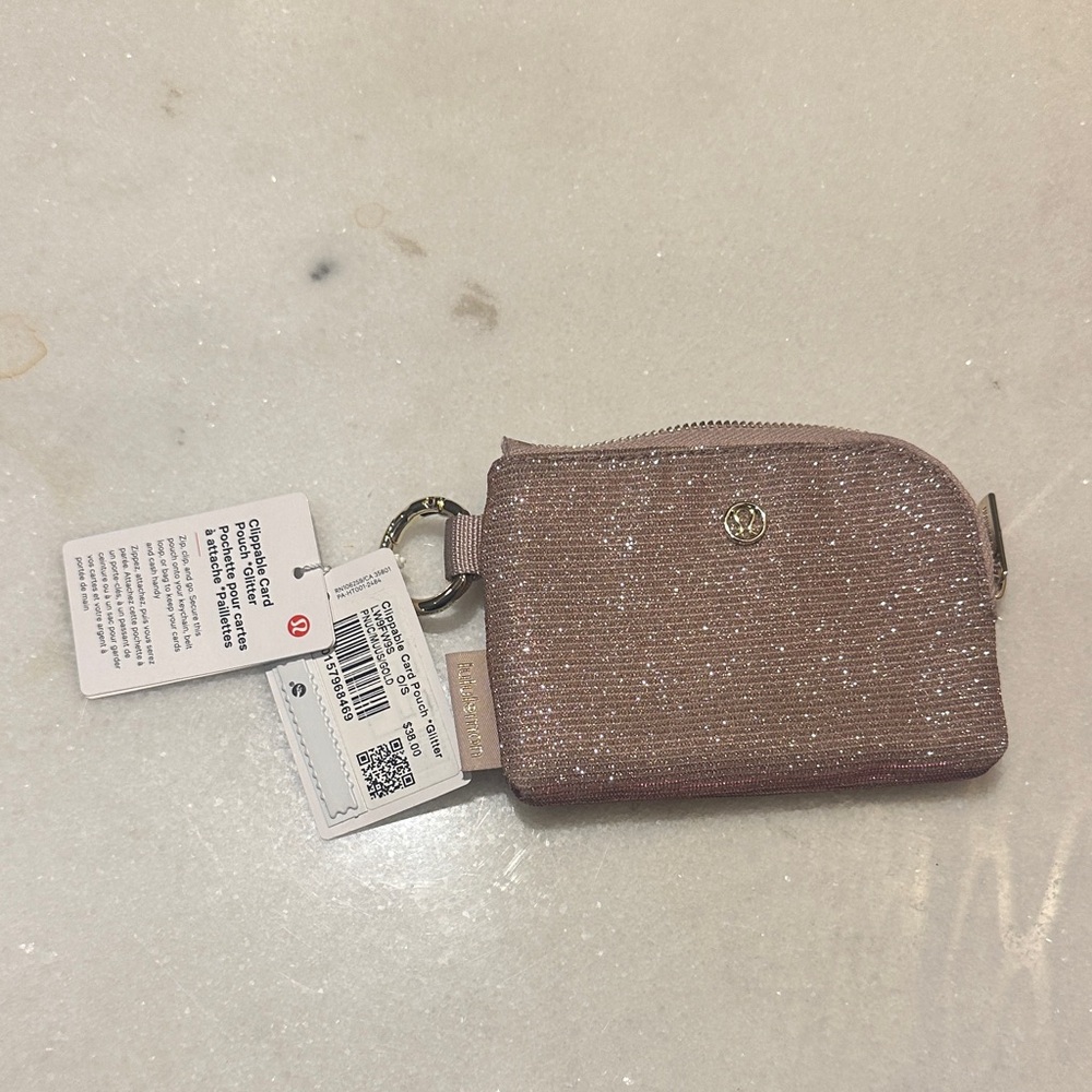 lululemon athletica Sparkle Pink Card & Key Pouch